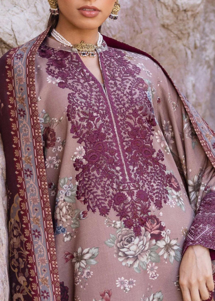 Zainab Chottani Embroidered Herringbone Suits Unstitched 3 Piece ZC23WS D1 Aks - Winter Collection
