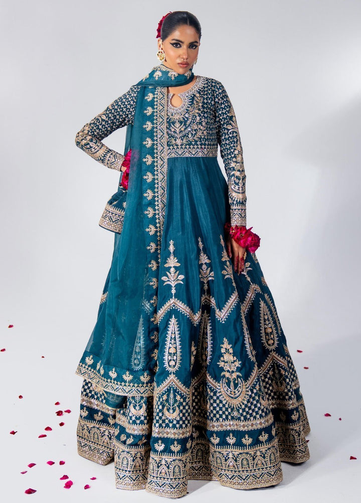 Zar-Bano by Scherezade Pret Hand Embellished N Embroidered Korean Rawsilk 2 Piece Suit Zarkash