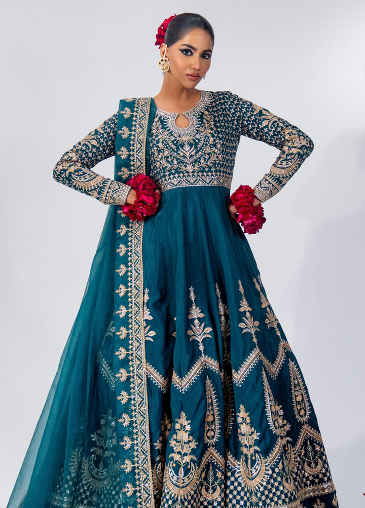 Zar-Bano by Scherezade Pret Hand Embellished N Embroidered Korean Rawsilk 2 Piece Suit Zarkash