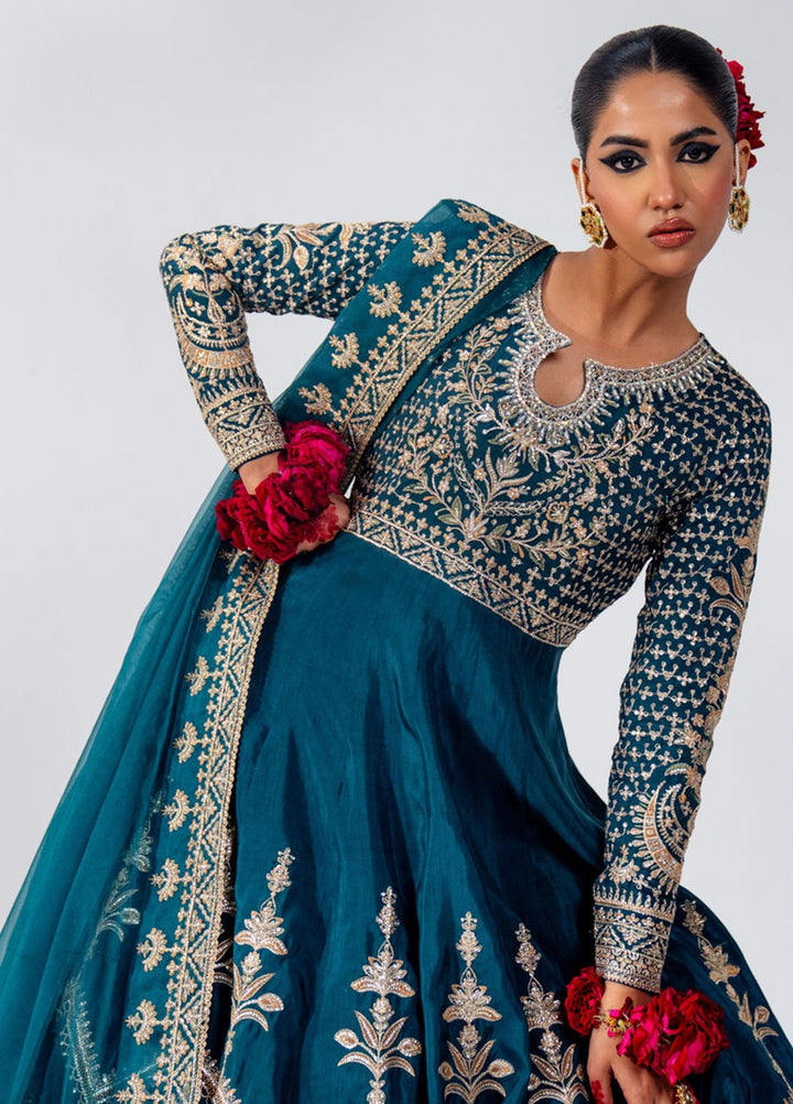 Zar-Bano by Scherezade Pret Hand Embellished N Embroidered Korean Rawsilk 2 Piece Suit Zarkash