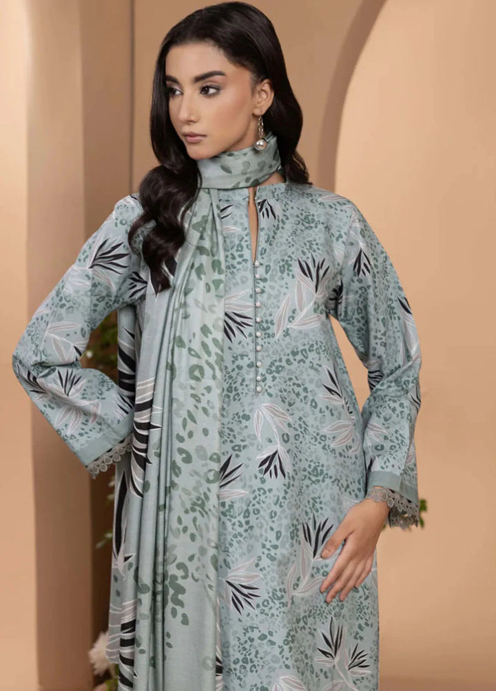 Zara By Humdum Printed Khaddar Suit Unstitched 3 Piece HD24ZK D-01 - Winter Collection
