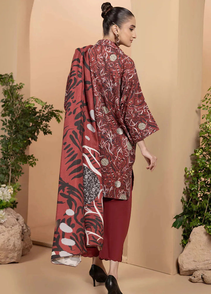 Zara By Humdum Printed Khaddar Suit Unstitched 3 Piece HD24ZK D-02 - Winter Collection