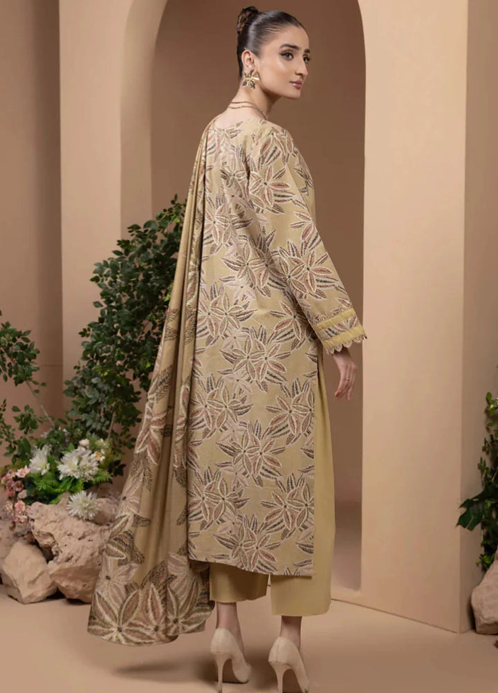 Zara By Humdum Printed Khaddar Suit Unstitched 3 Piece HD24ZK D-03 - Winter Collection