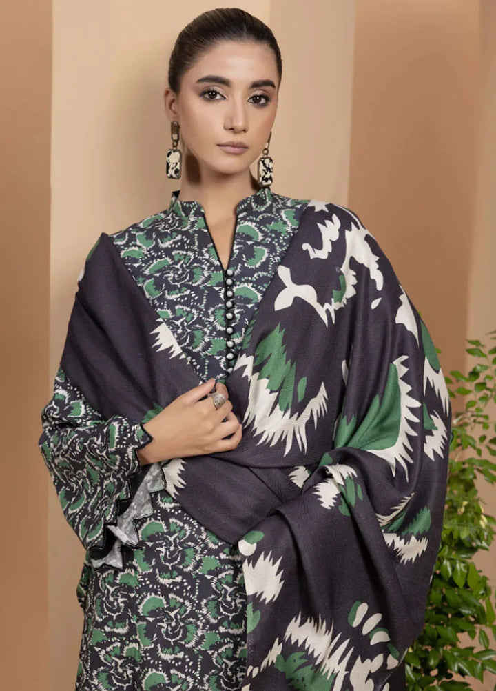 Zara By Humdum Printed Khaddar Suit Unstitched 3 Piece HD24ZK D-04 - Winter Collection
