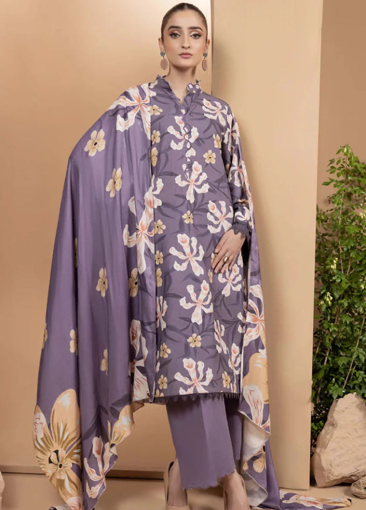 Zara By Humdum Printed Khaddar Suit Unstitched 3 Piece HD24ZK D-05 - Winter Collection