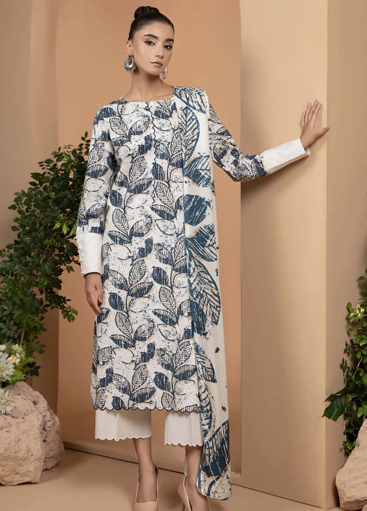 Zara By Humdum Printed Khaddar Suit Unstitched 3 Piece HD24ZK D-06 - Winter Collection
