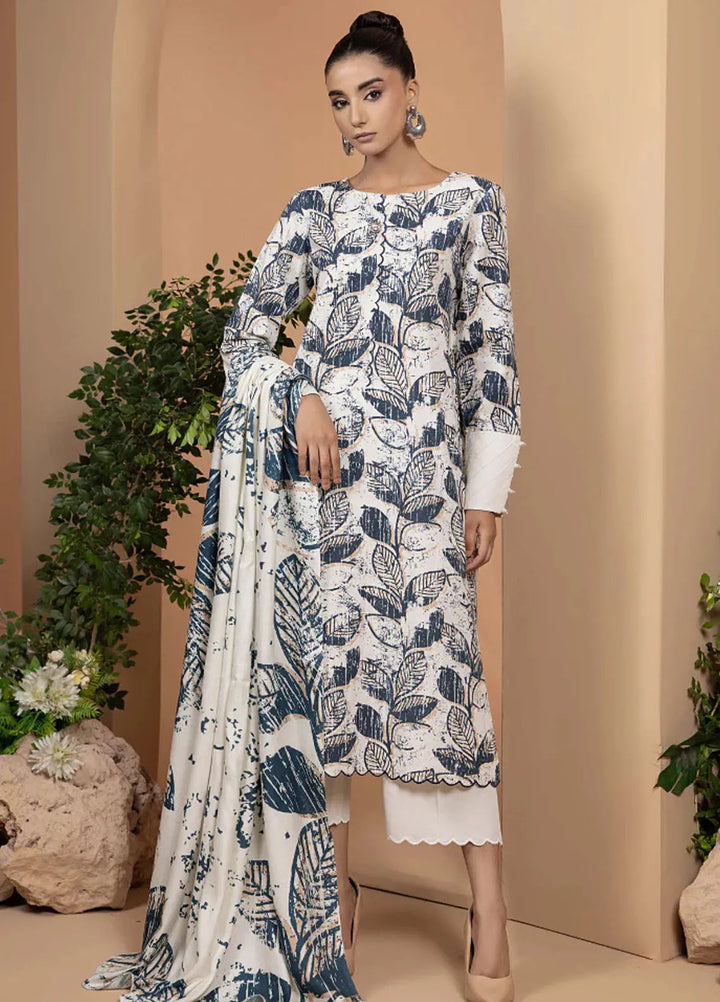 Zara By Humdum Printed Khaddar Suit Unstitched 3 Piece HD24ZK D-06 - Winter Collection