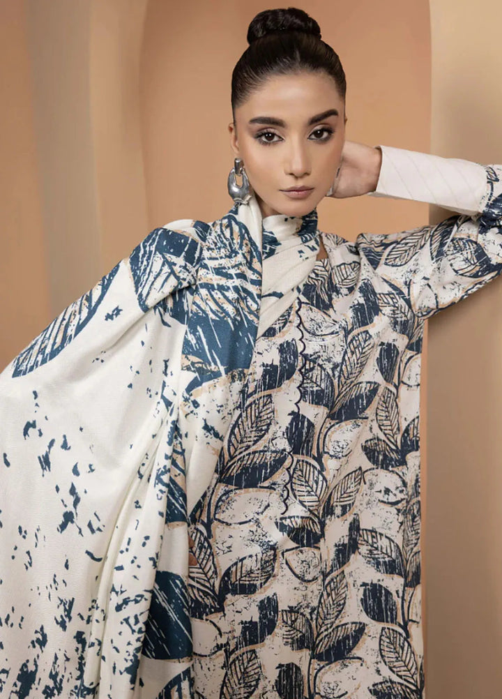 Zara By Humdum Printed Khaddar Suit Unstitched 3 Piece HD24ZK D-06 - Winter Collection