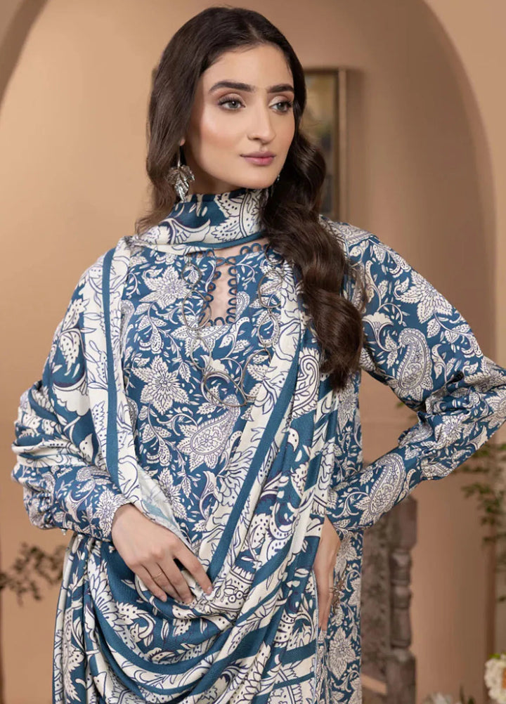Zara By Humdum Printed Khaddar Suit Unstitched 3 Piece HD24ZK D-07 - Winter Collection