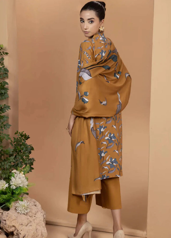 Zara By Humdum Printed Khaddar Suit Unstitched 3 Piece HD24ZK D-08 - Winter Collection