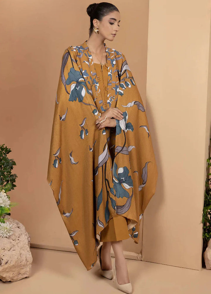 Zara By Humdum Printed Khaddar Suit Unstitched 3 Piece HD24ZK D-08 - Winter Collection