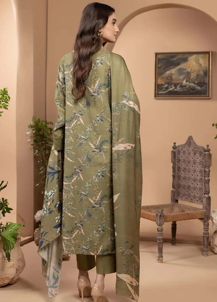 Zara By Humdum Printed Khaddar Suit Unstitched 3 Piece HD24ZK D-10 - Winter Collection