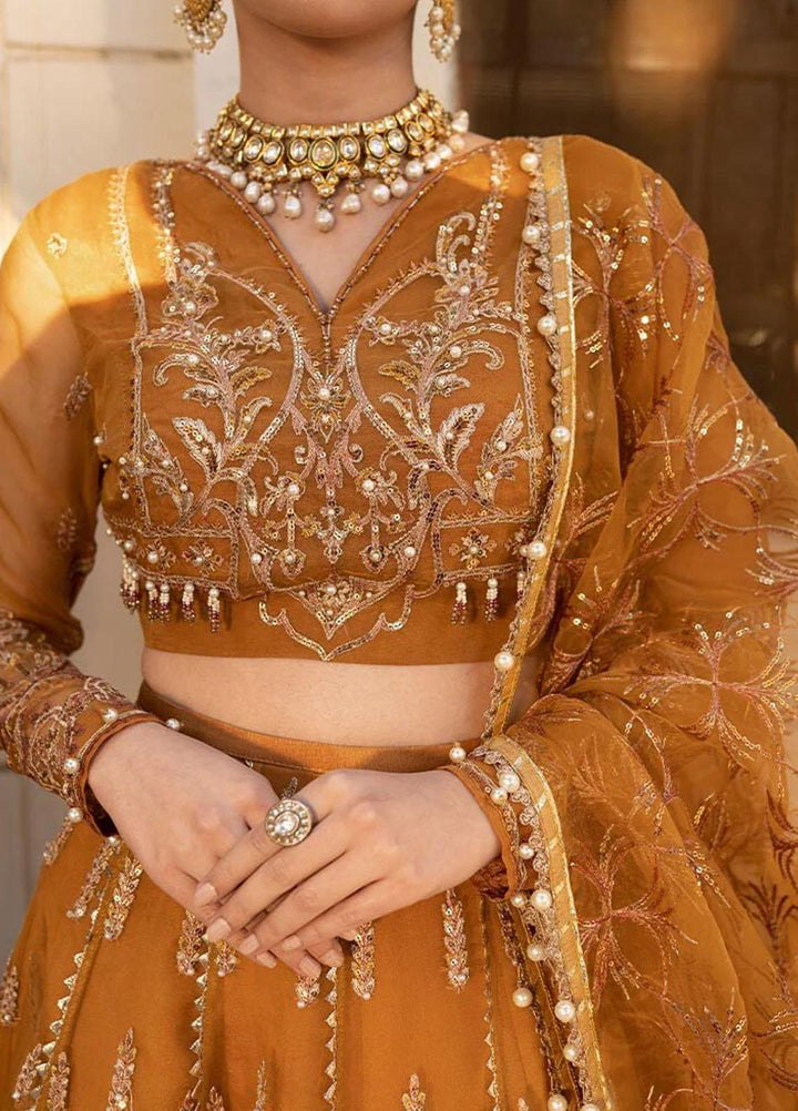 Zara By Shurooq Embroidered Organza Suits Unstitched 4 Piece SHQ23Z Dhoop Kinaray - Premium Collection