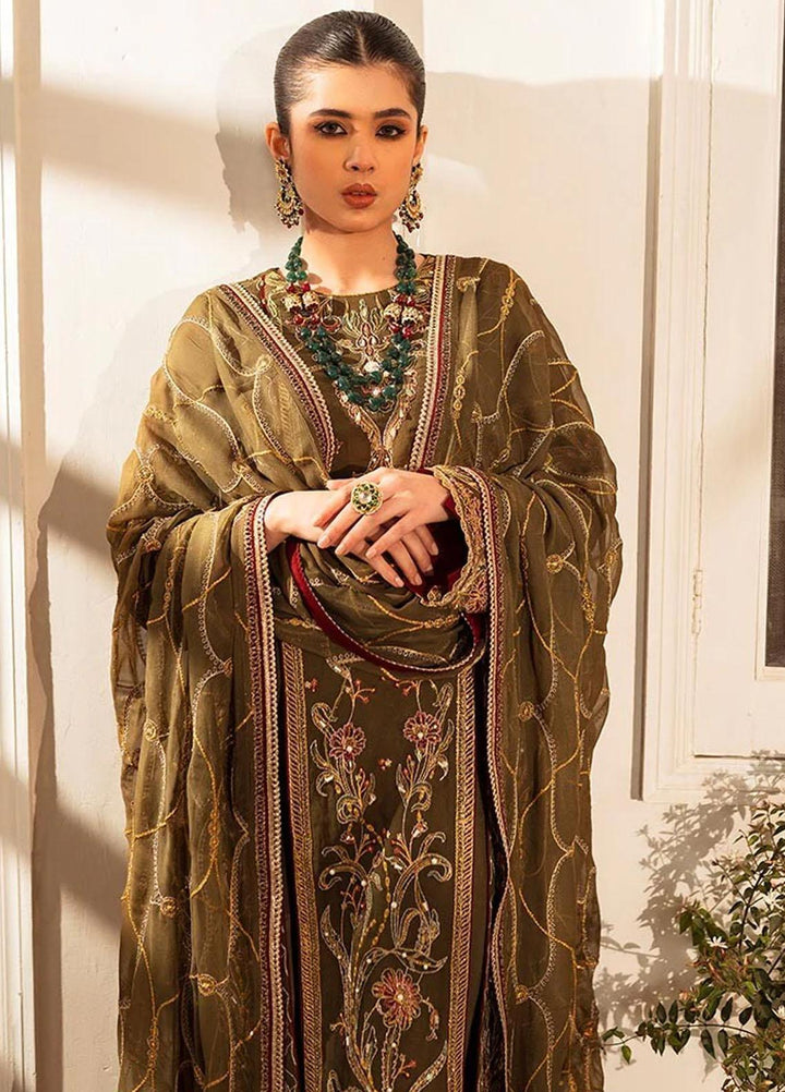 Zara By Shurooq Embroidered Chiffon Suits Unstitched 4 Piece SHQ23Z Jannnat - Premium Collection