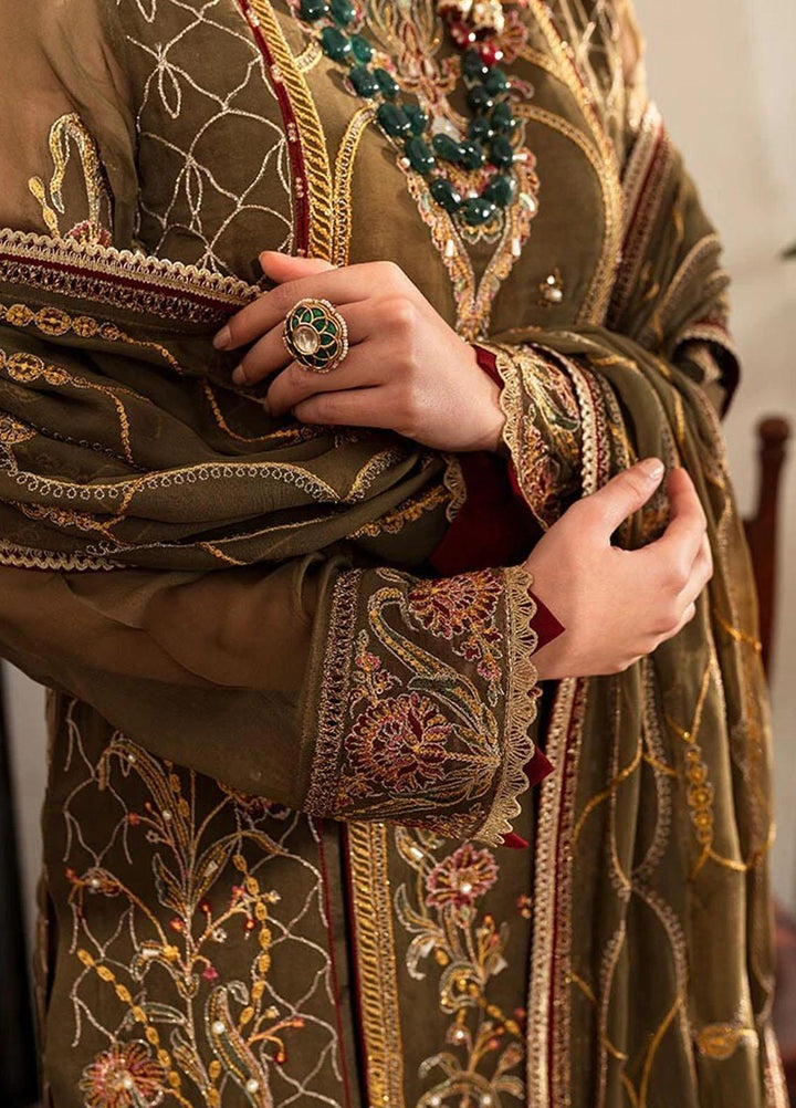 Zara By Shurooq Embroidered Chiffon Suits Unstitched 4 Piece SHQ23Z Jannnat - Premium Collection