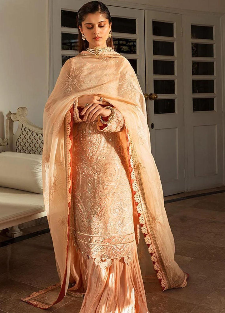 Zara By Shurooq Embroidered Organza Suits Unstitched 4 Piece SHQ23Z Mushkpuri - Premium Collection