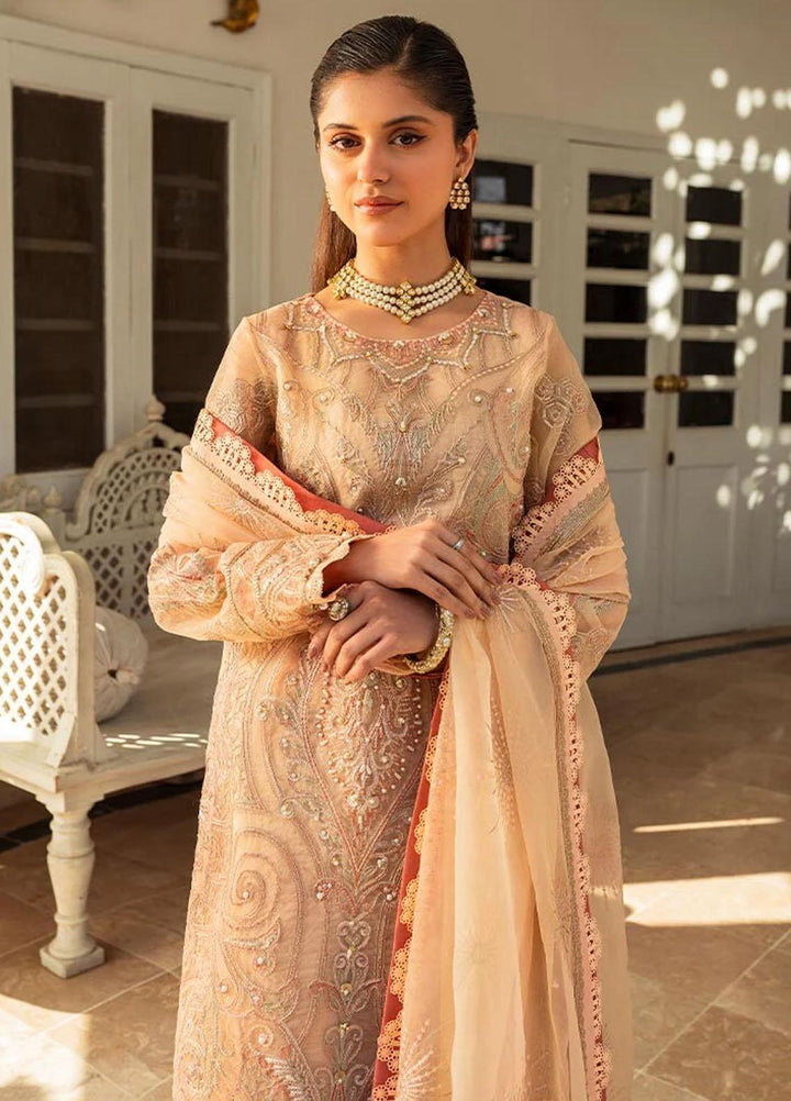 Zara By Shurooq Embroidered Organza Suits Unstitched 4 Piece SHQ23Z Mushkpuri - Premium Collection