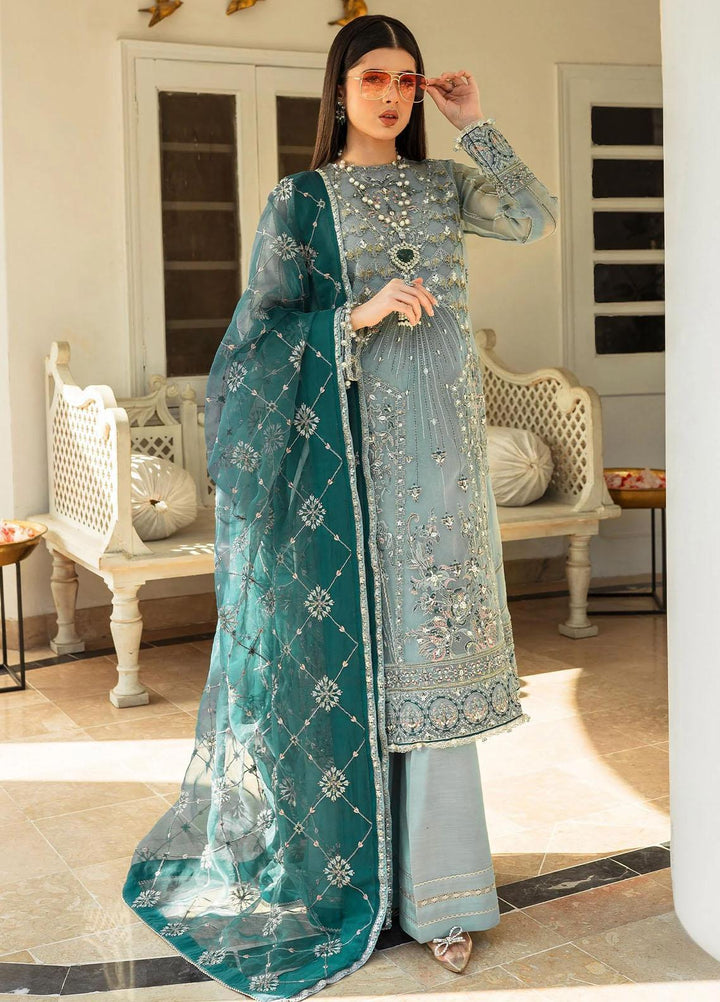 Zara By Shurooq Embroidered Organza Suits Unstitched 4 Piece SHQ23Z Neelum - Premium Collection