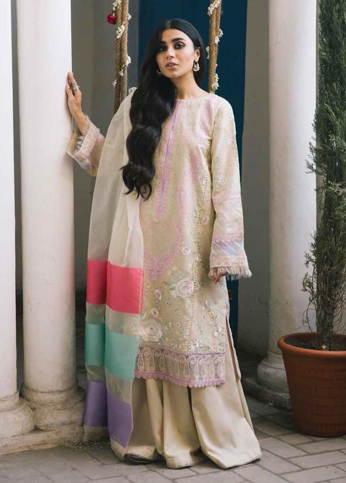 Zara Shahjahan Embroidered Lawn Suits Unstitched 3 Piece ZS23SS 6A - Spring / Summer Collection