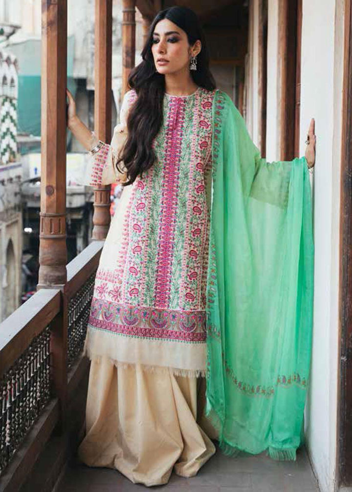 Zara Shahjahan Embroidered Lawn Suits Unstitched 3 Piece ZSJ22E Ziya A - Luxury Collection
