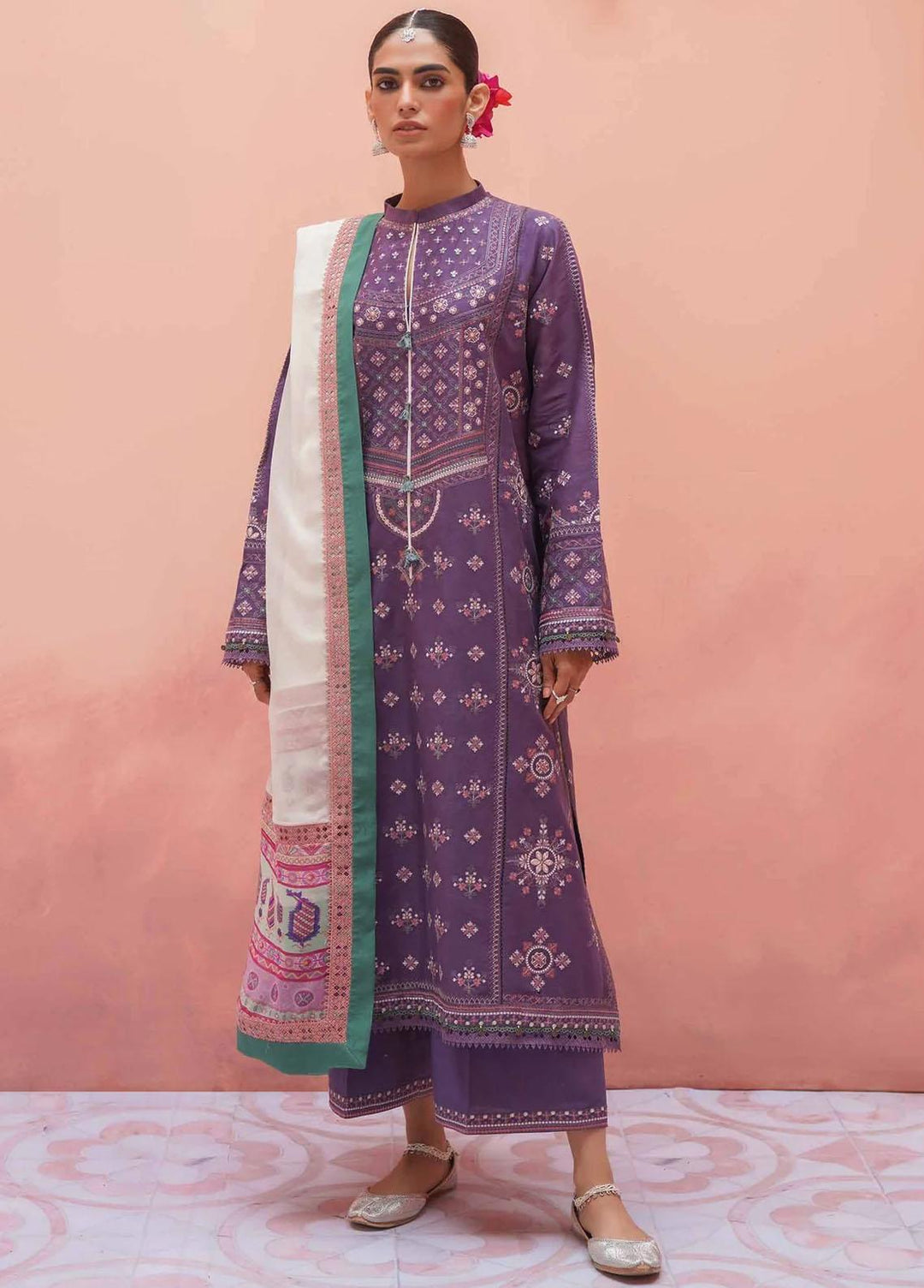 Zara Shahjahan Embroidered Lawn Suits Unstitched 3 Piece ZS23SS 11B - Spring / Summer Collection