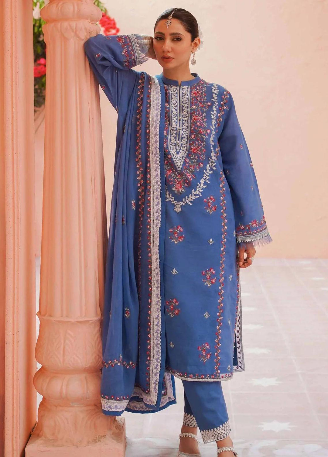 Zara Shahjahan Embroidered Lawn Suits Unstitched 3 Piece ZS23SS 15A - Spring / Summer Collection