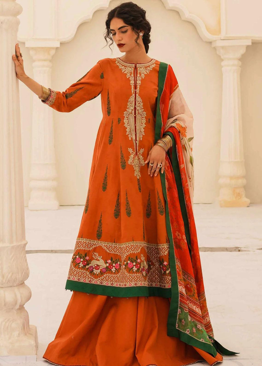 Zara Shahjahan Embroidered Lawn Suits Unstitched 3 Piece ZS23SS 7A - Spring / Summer Collection