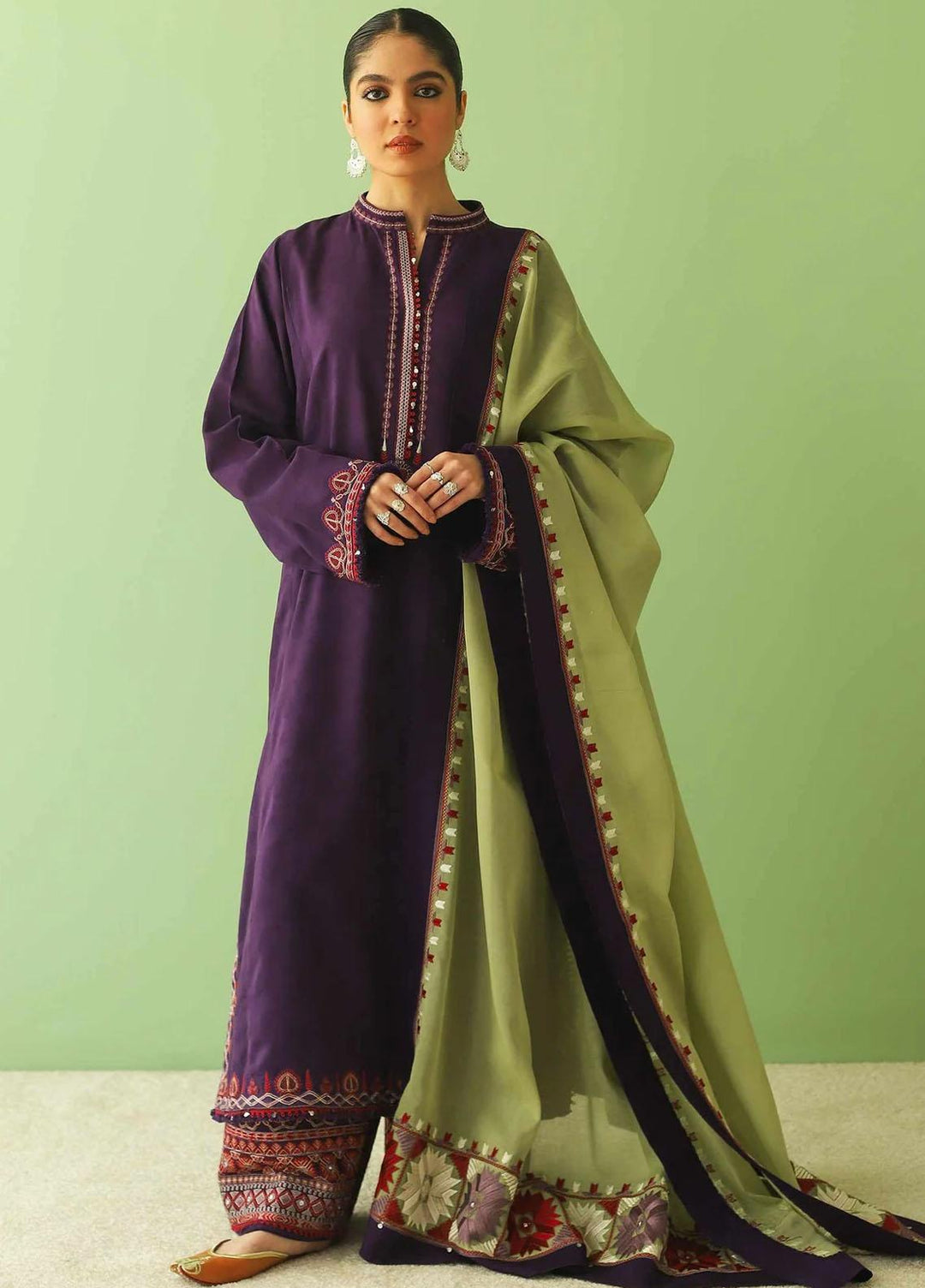 Zara Shahjahan Embroidered Lawn Suits Unstitched 3 Piece ZS23SS 8B - Spring / Summer Collection