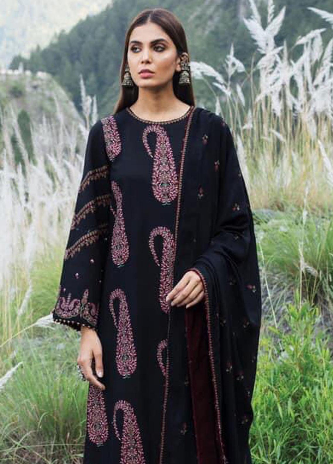 Zara Shahjahan Embroidered Cotton Satin Suits Unstitched 3 Piece ZS21W Kiswa - Winter Collection