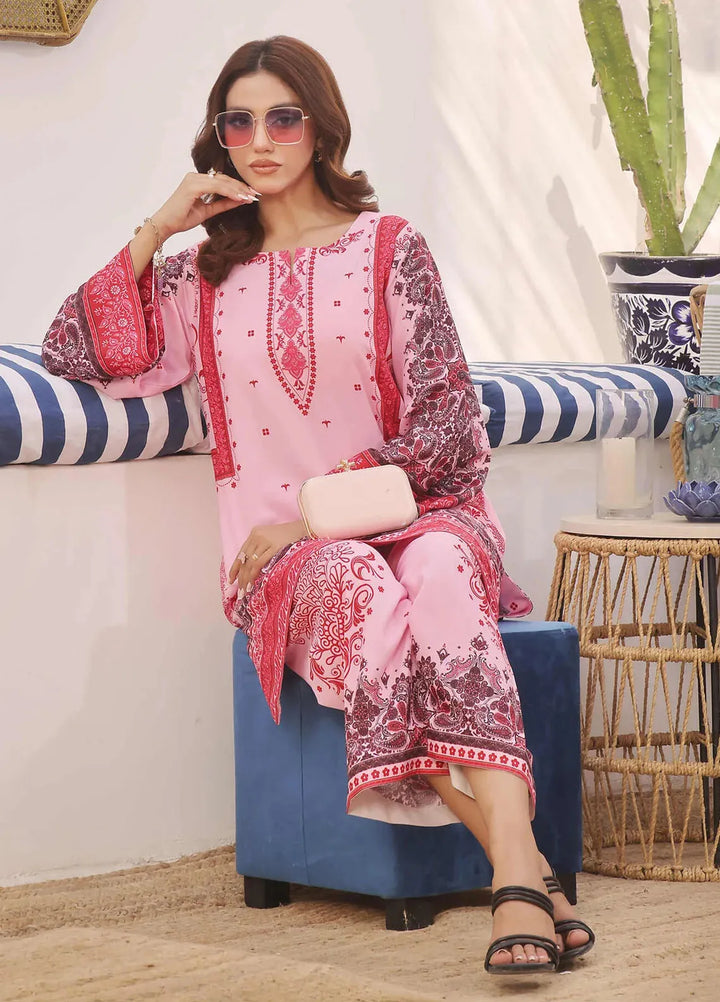 Zara Yamin Pret Printed Cotton Silk 2 Piece Suit Rosette