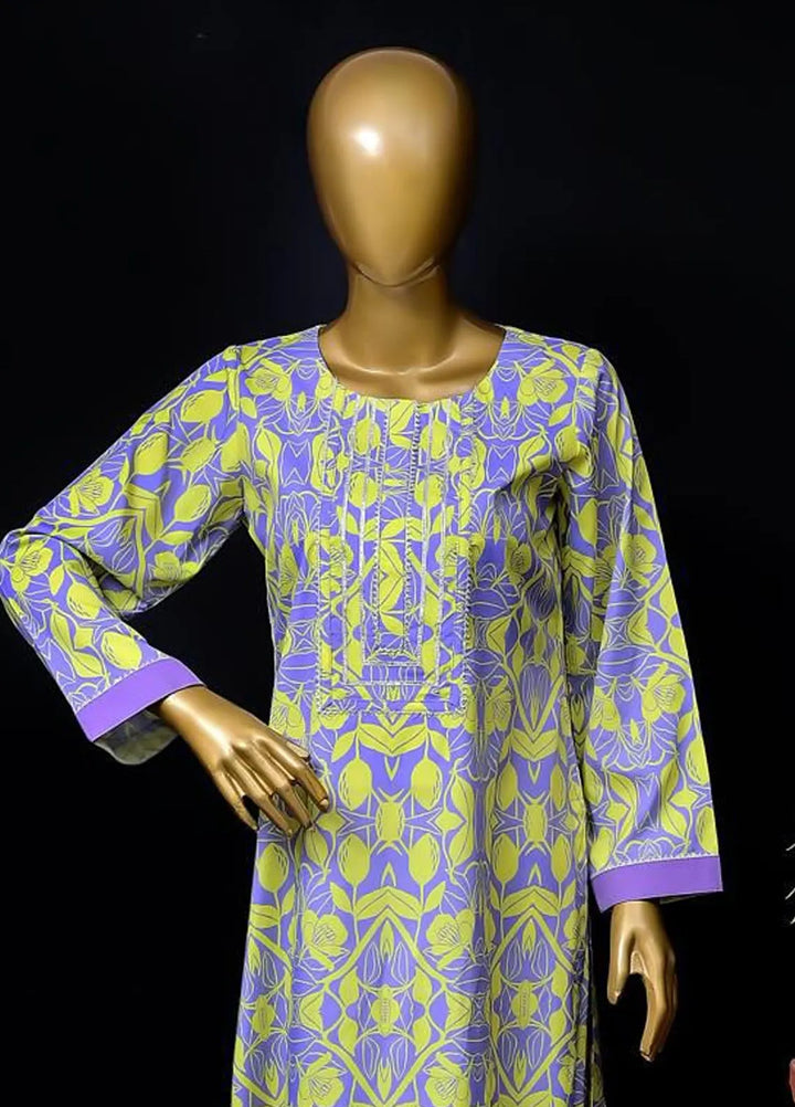 Zarah and Sarah Printed poly grip Suit Unstitched 2 Piece ZS24UC Mystic Orchid Dream - Casual Collection