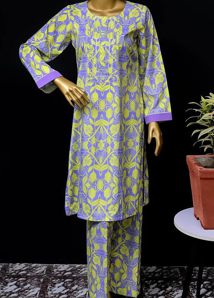Zarah and Sarah Printed poly grip Suit Unstitched 2 Piece ZS24UC Mystic Orchid Dream - Casual Collection