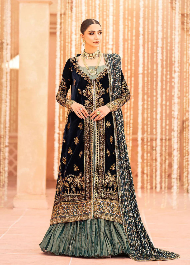Zardozi By AIK Atelier Embroidered Velvet Suits Unstitched 3 Piece AIK23Z Look 01 - Premium Collection