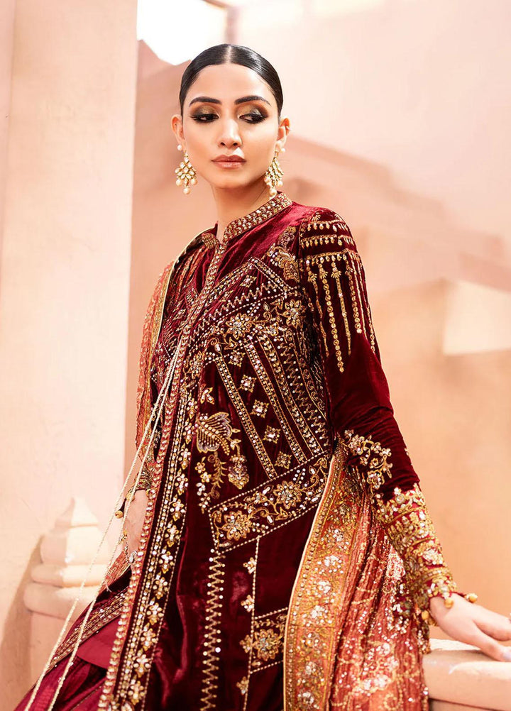 Zardozi By AIK Atelier Embroidered Velvet Suits Unstitched 3 Piece AIK23Z Look 03 - Premium Collection
