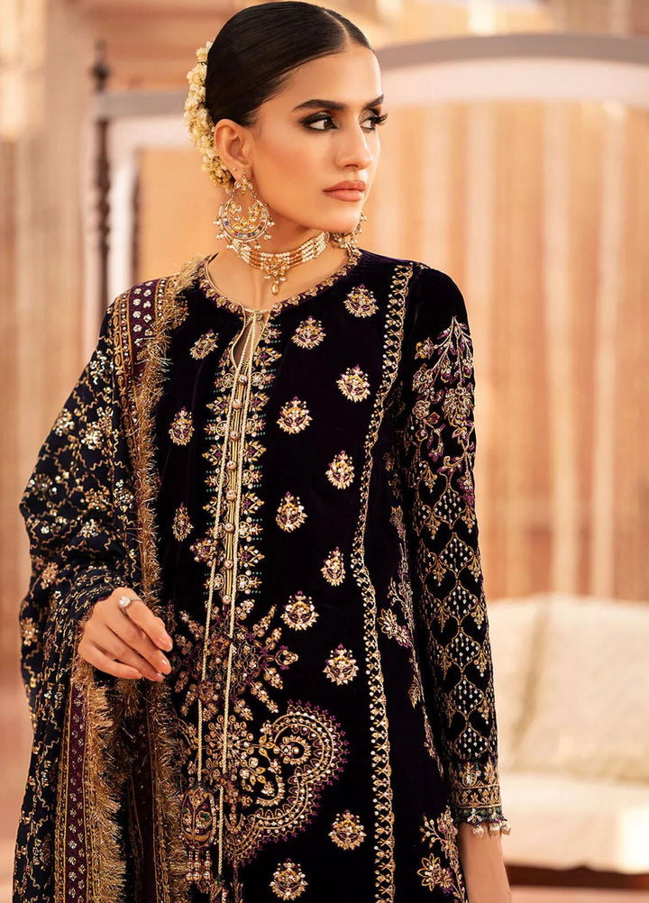 Zardozi By AIK Atelier Embroidered Velvet Suits Unstitched 3 Piece AIK23Z Look 09 - Premium Collection