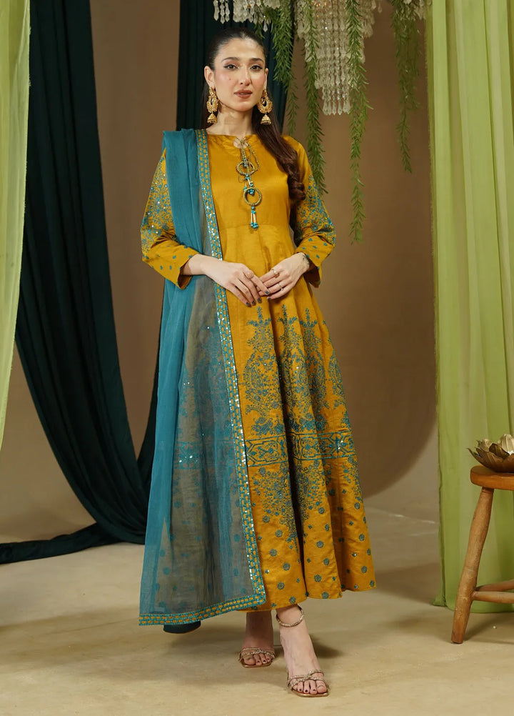 Zaren Pret Embroidered Chambray 3 Piece Suit 3004-K.NT-MST