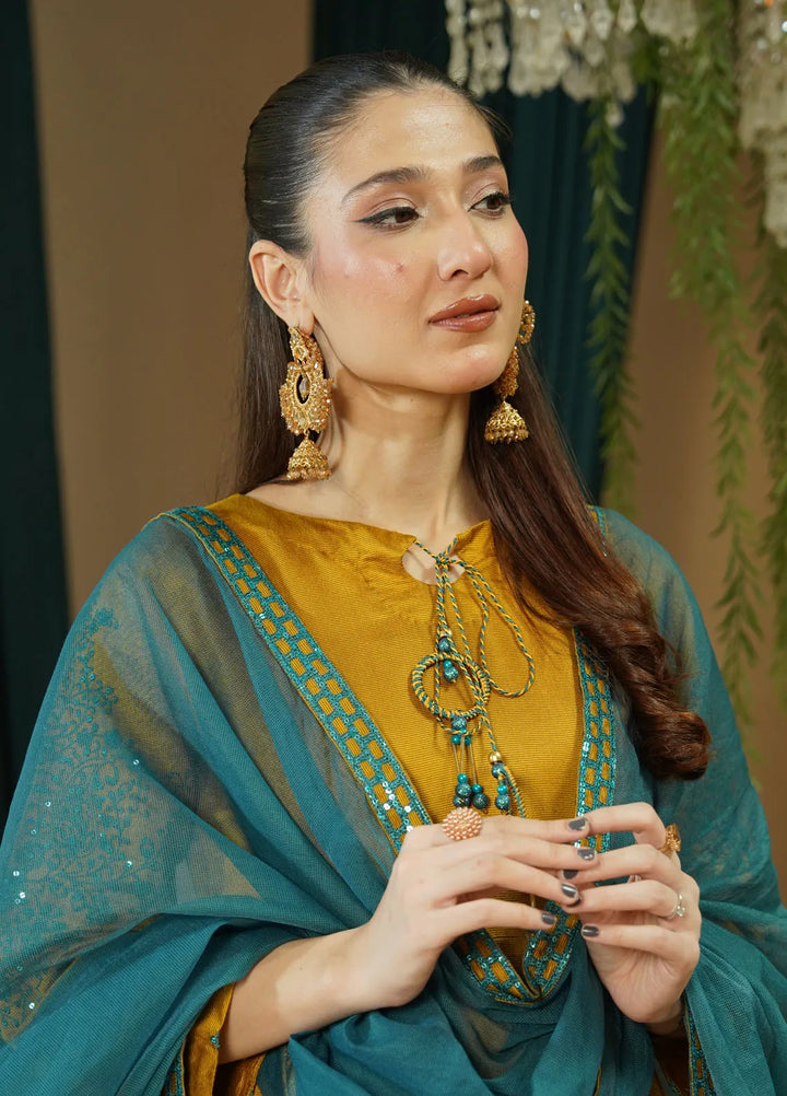 Zaren Pret Embroidered Chambray 3 Piece Suit 3004-K.NT-MST