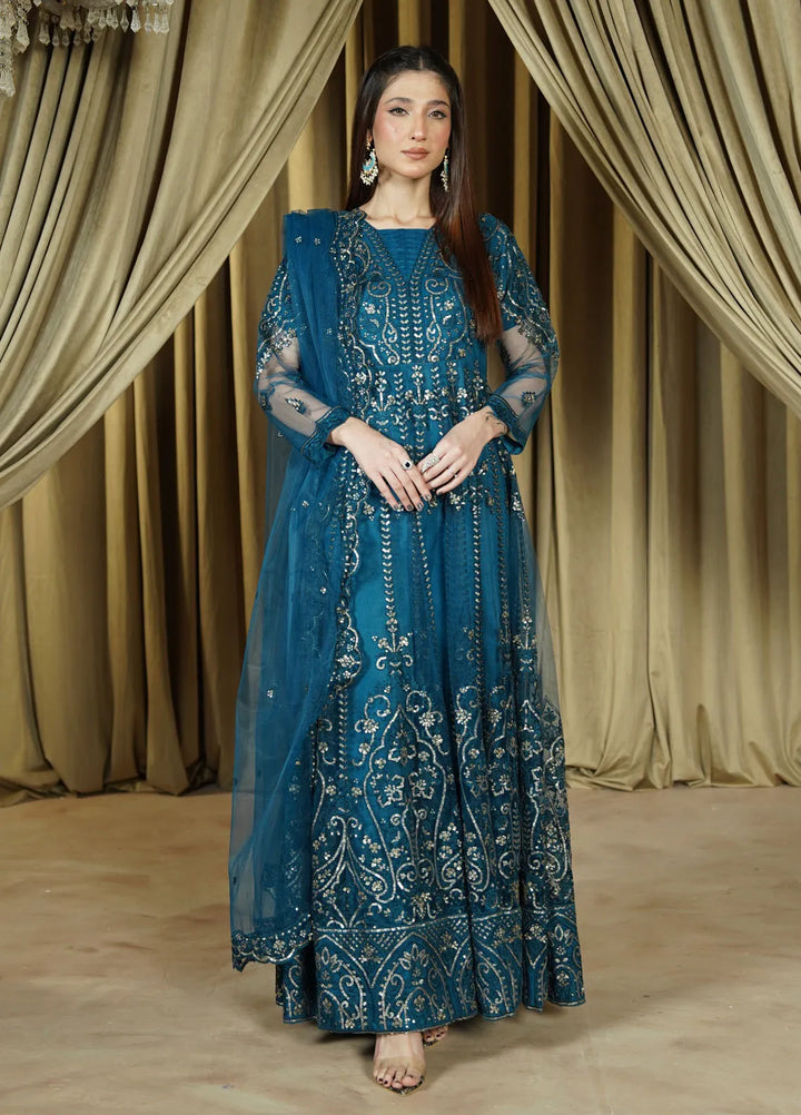 Zaren Pret Embroidered Net 3 Piece Suit 4160-NT-ZNK