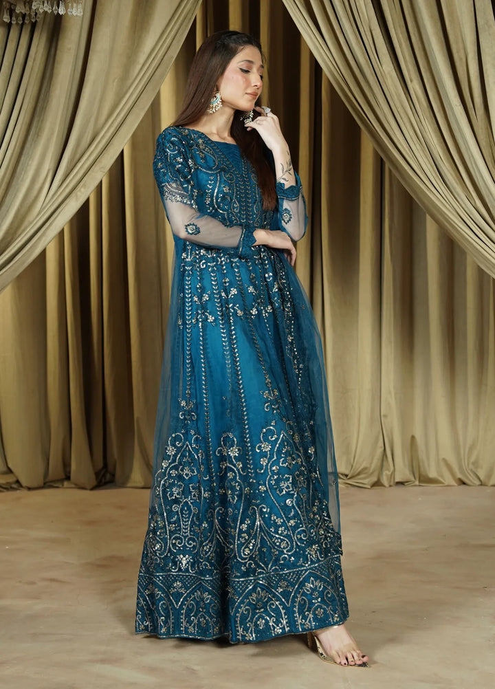 Zaren Pret Embroidered Net 3 Piece Suit 4160-NT-ZNK