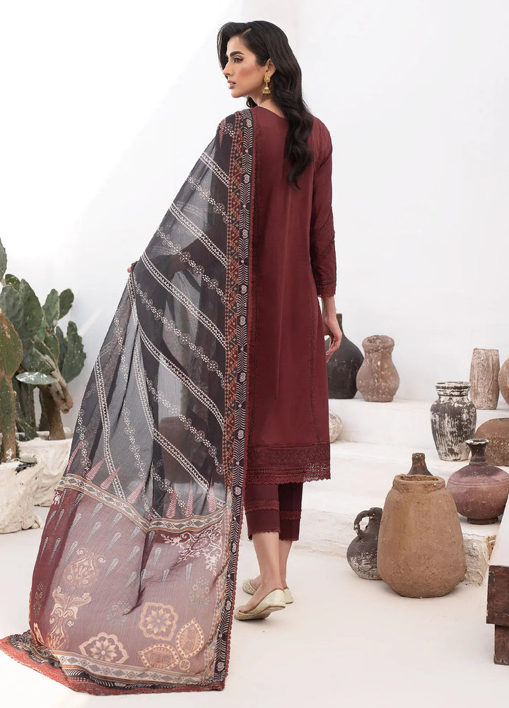 Zarif Embroidered Lawn Unstitched Suit 3 Piece ZF24E ZL 02 Elvira - Eid Collection