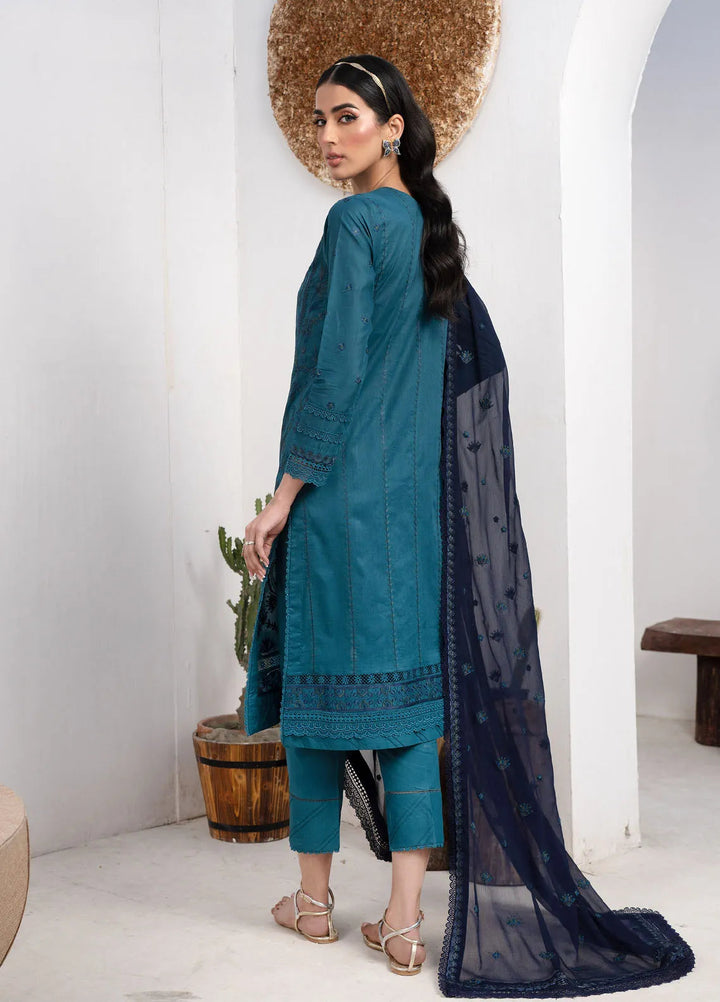 Zarif Embroidered Lawn Unstitched Suit 3 Piece ZF24E ZL 07 Marina - Eid Collection