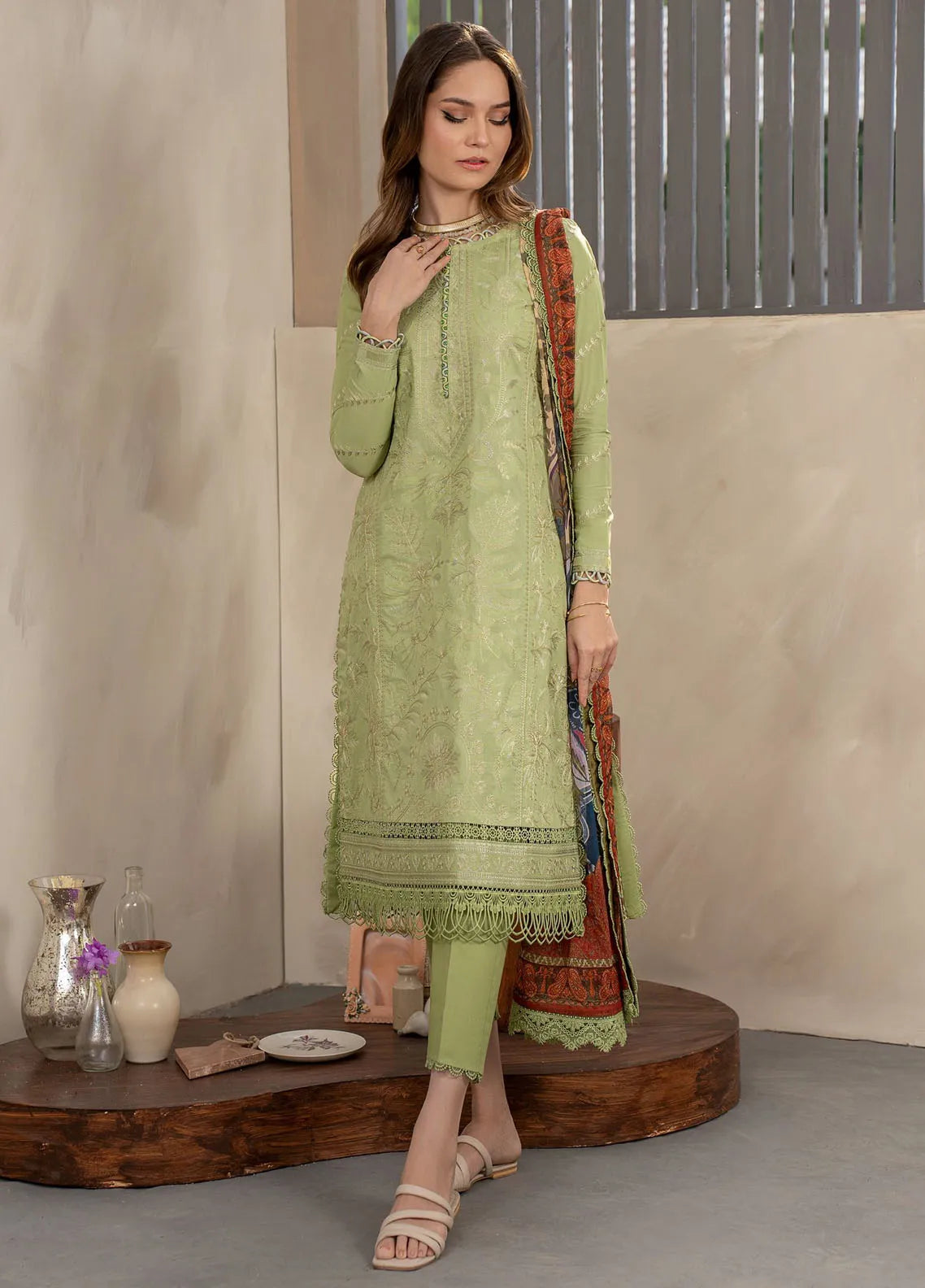 Amani by Zarif RTW Embroidered Lawn 3 Piece Suit ZR26PAL Bitah - Eid Collection