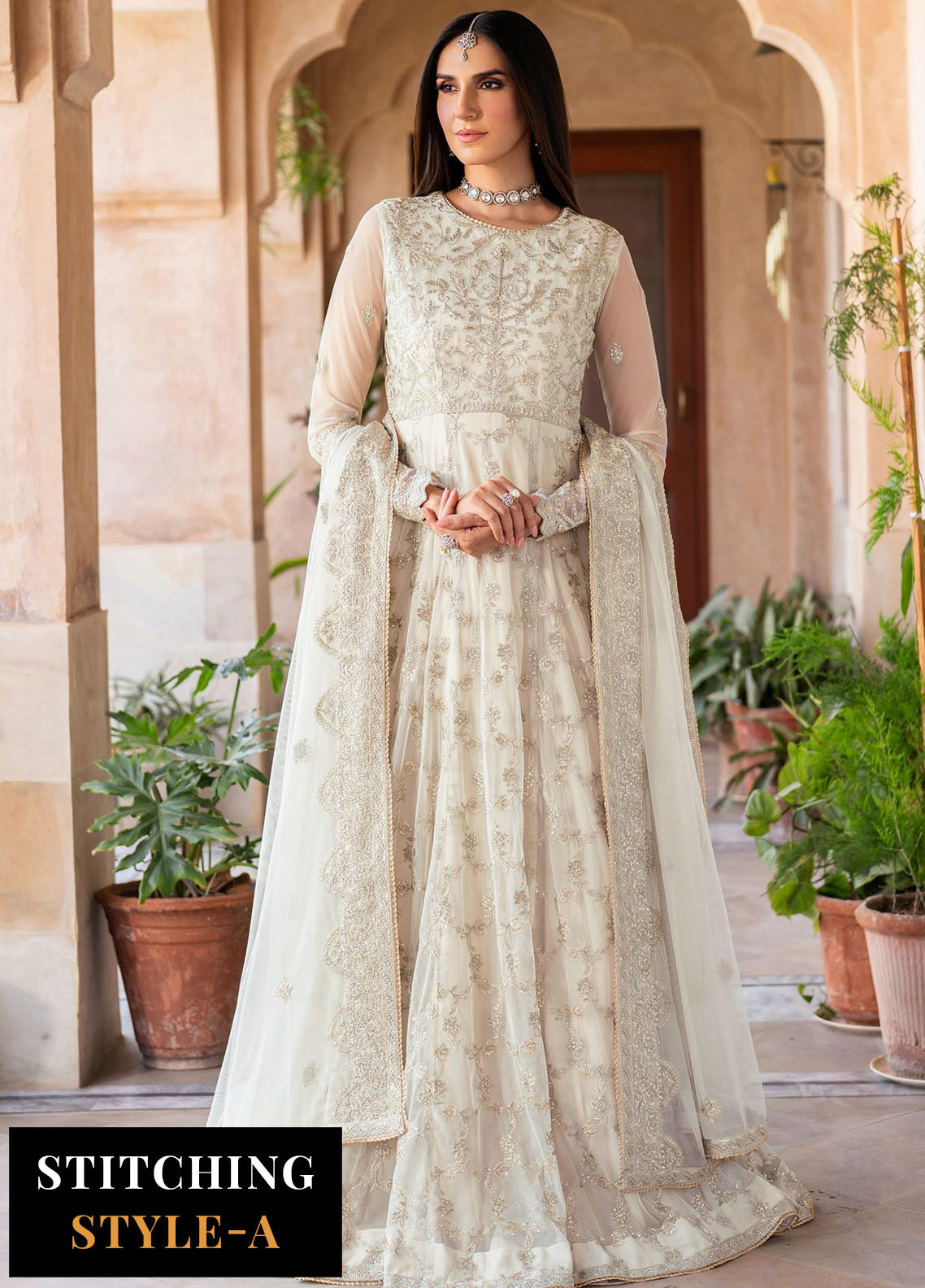 Nauroz By Zarif Embroidered Net Suits Unstitched 3 Piece ZR25UF ZFN 01 Inaya - Festive Collection main image 0