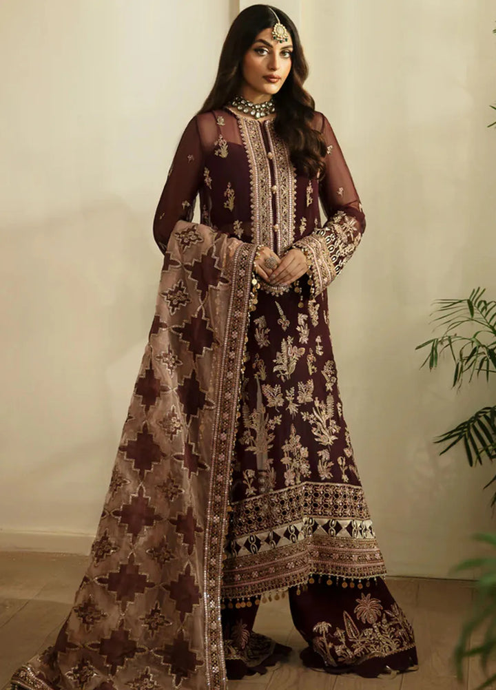 Zarin by Eleshia Embroidered Bamber Chiffon Suits Unstitched 3 Piece ELS24ZL Zaiba - Formal Collection