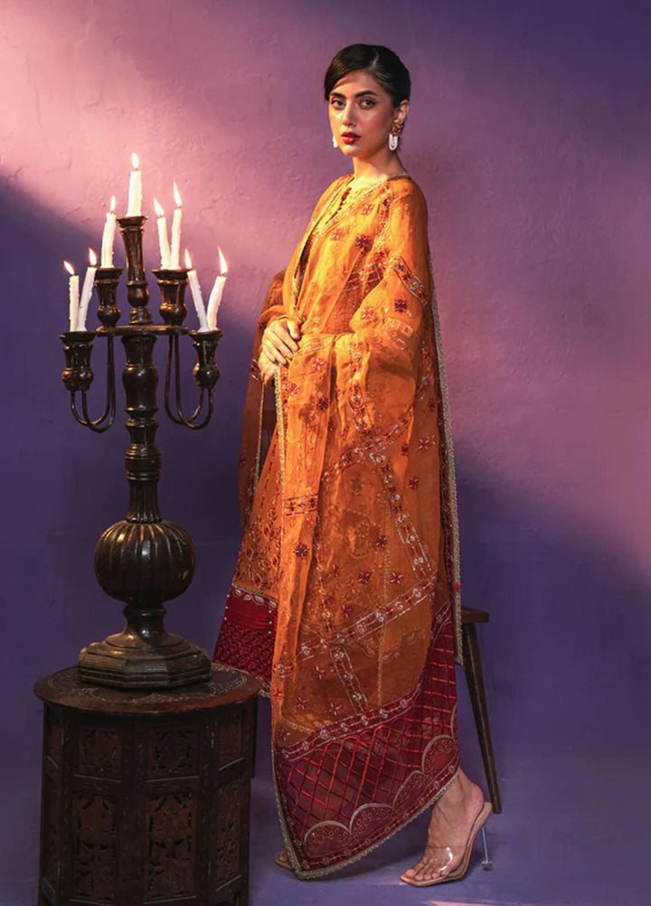 Zarish By Gisele Embroidered Chiffon Suits Unstitched 3 Piece GL23Z GUL MAKAI - Festive Collection