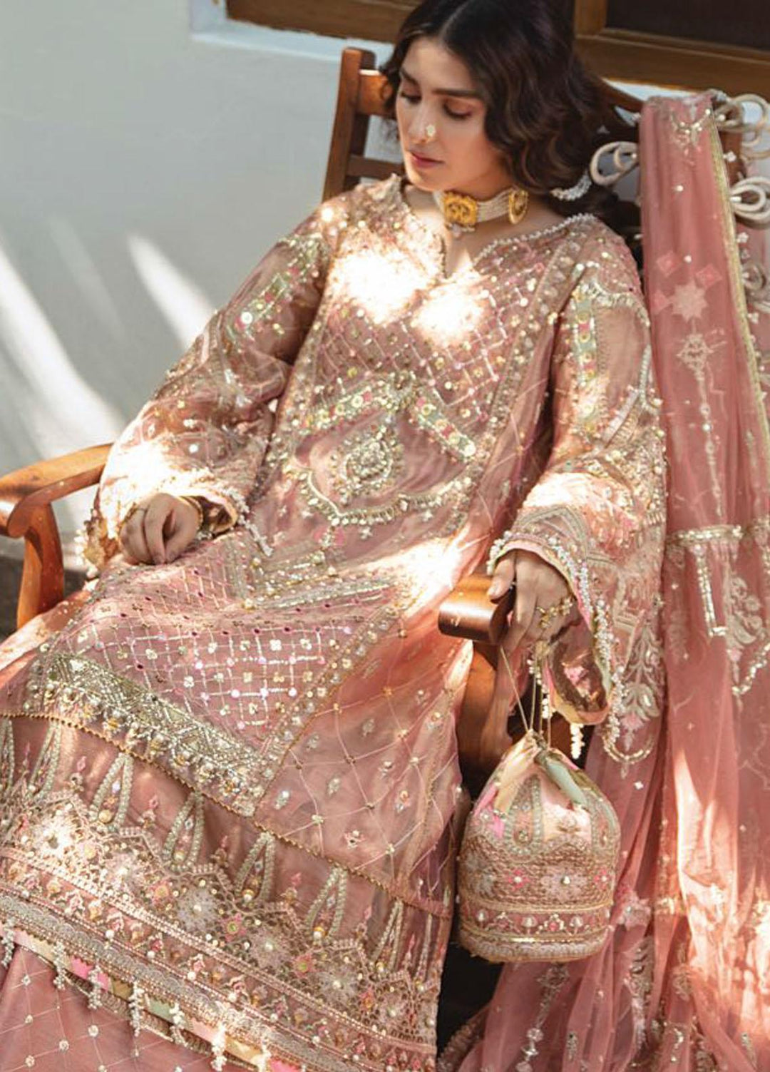 Zarlish by MNR Embroidered Zari Suits Unstitched 3 Piece MNR21Z GULNAAR (ZWU-21-02) - Luxury Formals Collection