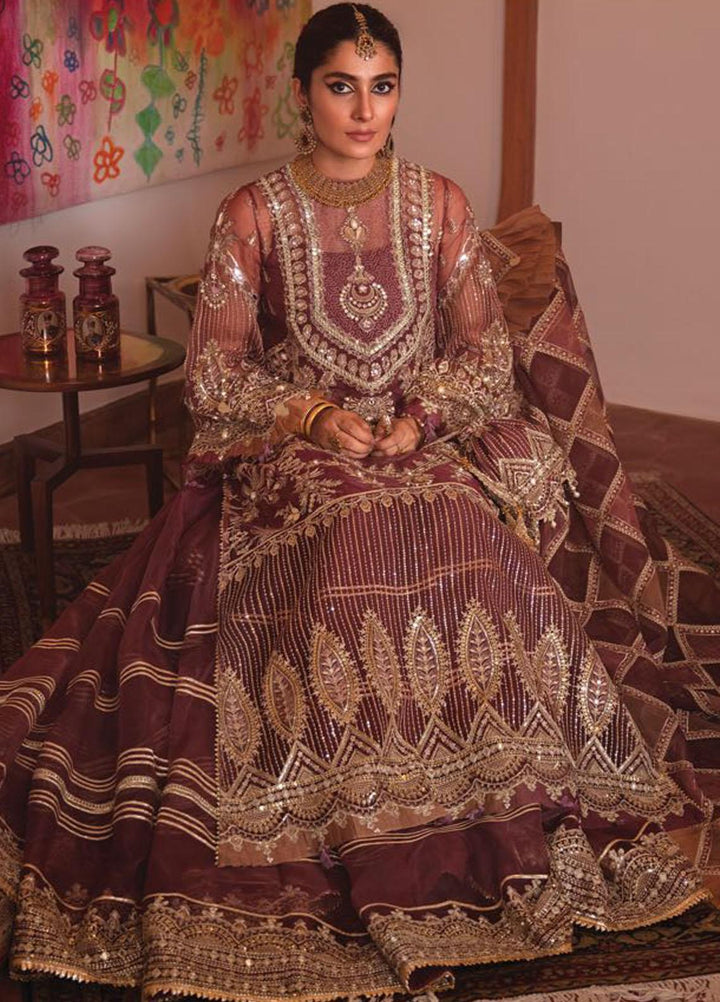 Zarlish by MNR Embroidered Organza Suits Unstitched 3 Piece MNR21Z MEERAL (ZWU-21-06) - Luxury Formals Collection