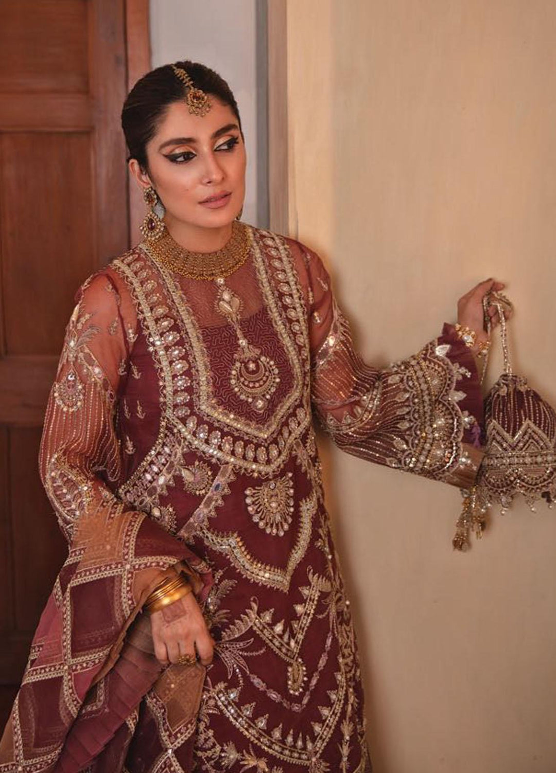 Zarlish by MNR Embroidered Organza Suits Unstitched 3 Piece MNR21Z MEERAL (ZWU-21-06) - Luxury Formals Collection