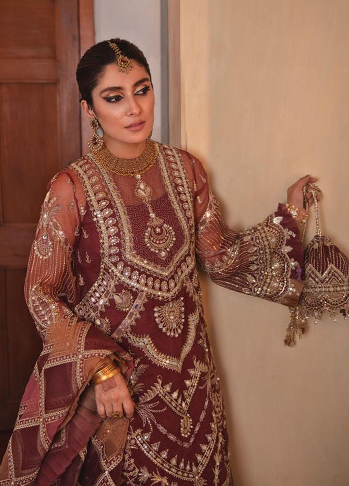 Zarlish by MNR Embroidered Organza Suits Unstitched 3 Piece MNR21Z MEERAL (ZWU-21-06) - Luxury Formals Collection