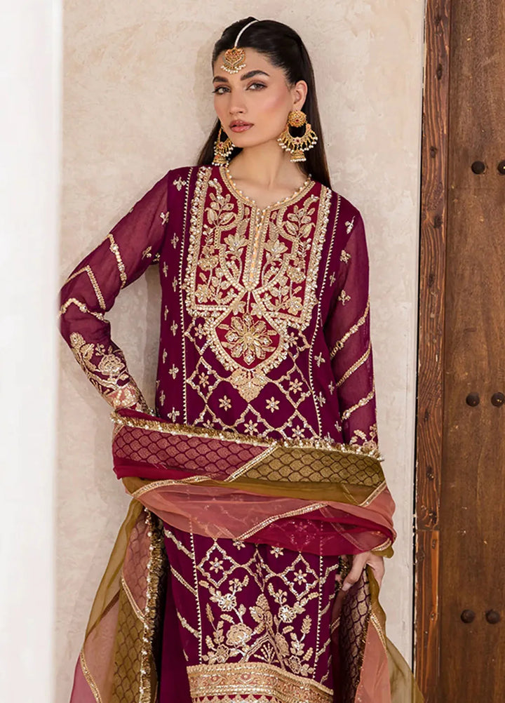 Zarposh Pret Embroidered Net 3 Piece Suit Miraka